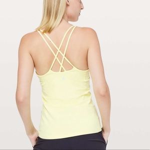 Lululemon Strappy Yellow Free To Be Tank Top Yoga size 4